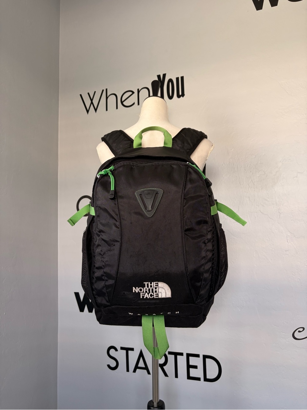 North Face Wasatch Large Black & Green Men's Backpack
